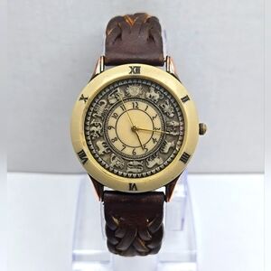 Unique Cardini Zodiac Signs Watch New Battery Copper Stone Dial Horoscope Runs